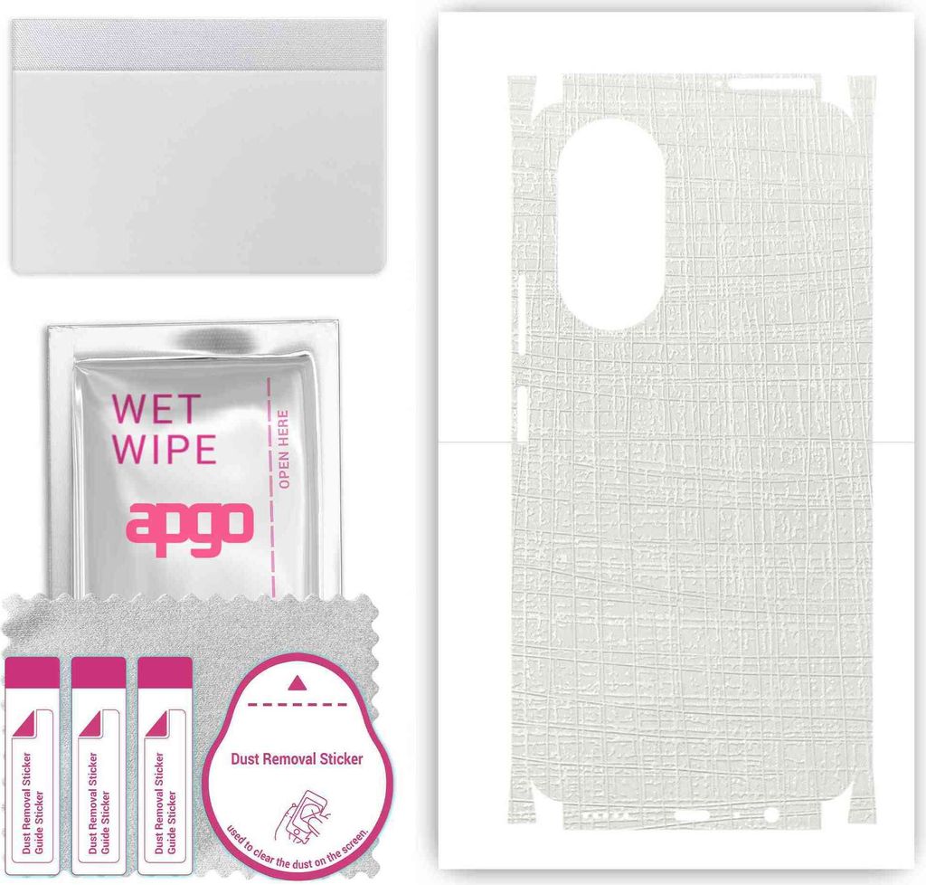 apgo Rückseite + Seiten Schutzfolie, Skin, kompatibel mit Honor X7, Hinten Displayschutzfolie aus Vinylfolie, kratzfest, einfache Montage - Weiße...