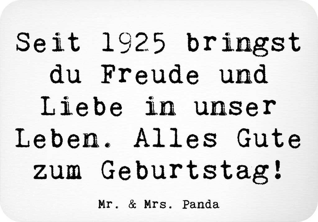 Mr. & Mrs. Panda magnet Spruch 1925 Geburtstag Freude - Weiß - Geschenk, Notizhalter, küchenmagnet, Glückwunsch, Jubiläum, und Liebe, Happy Bir...