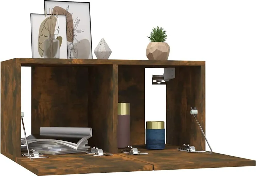 Set Arredo TV Rovere Fumé 3 Pensili 60x30 | Eleganza per il Soggiorno