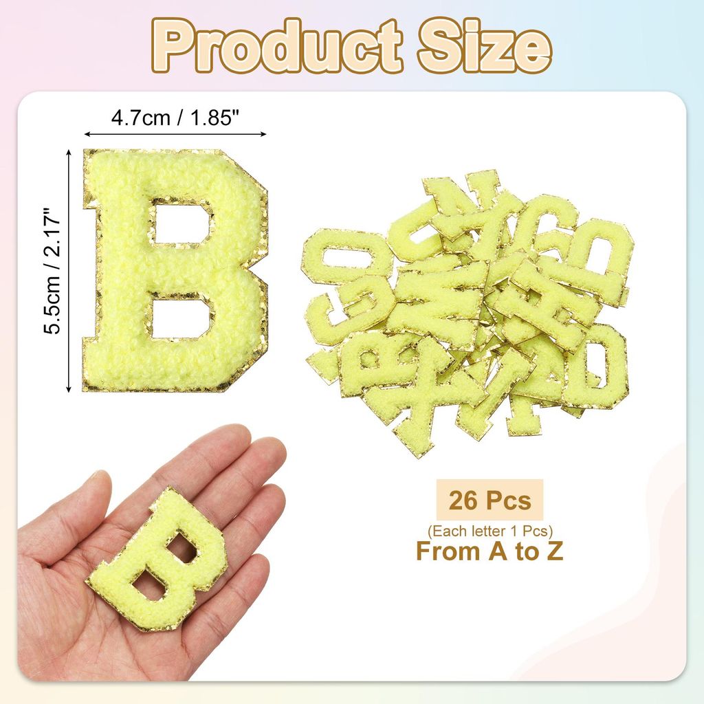 26 Stš¹ck Buchstaben Aufkleber, Patches zum Aufbš¹geln, A-Z Alphabet Buchstaben Zum Aufbš¹geln Selbstklebende Patches Sticker fš¹r DIY Jean...