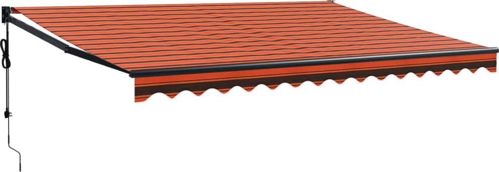 An outdoor awning extended.