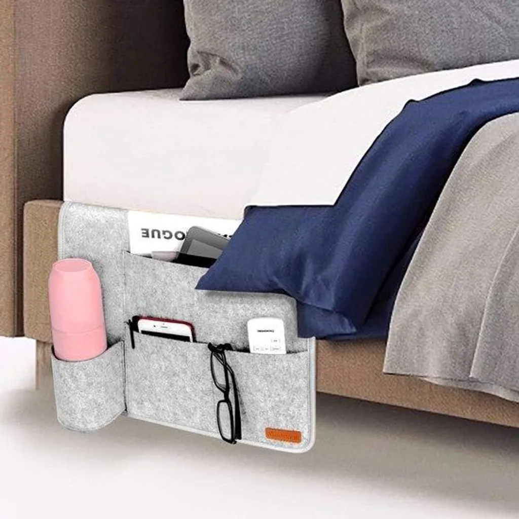 Poche de lit suspendue pour rangement télécommande et tablette tactile