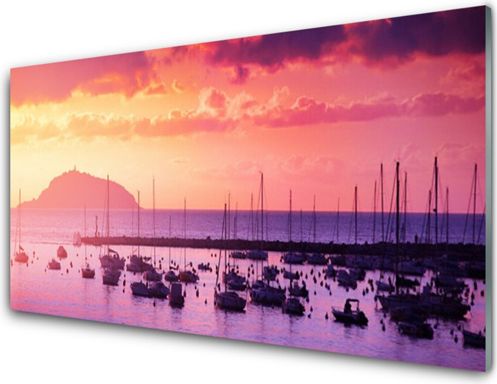 Küchenrückwand aus Glas 100x50cm Spritzschutz Meer Landschaft