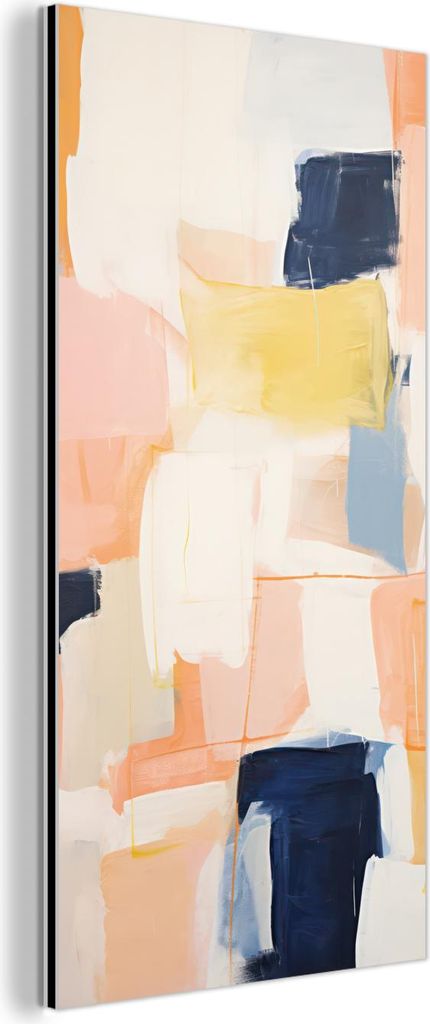 MuchoWow Wanddekoration Metall Metallbild Wandkunst 40x80 cm Kunst - Abstrakt - Rosa - Pastell MuchoWow Aluminium Gemälde - Wanddekoration - Indus...