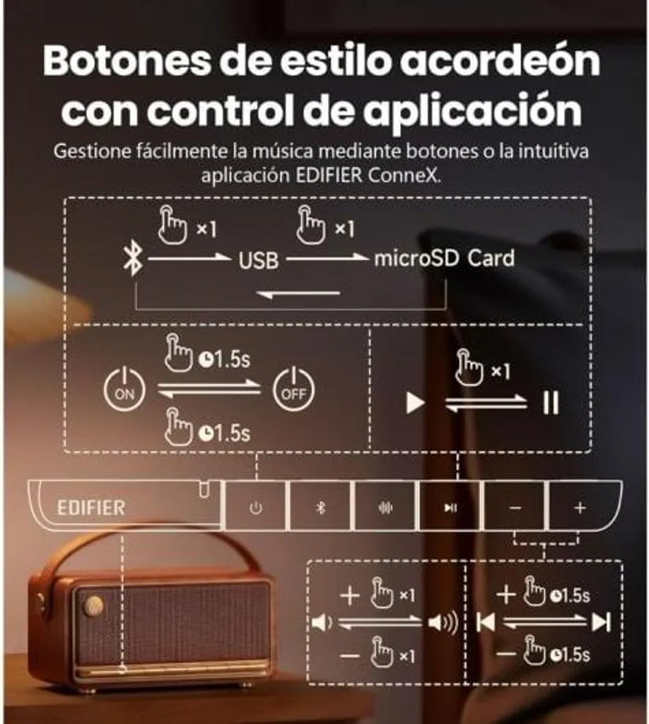 Enceinte Bluetooth EDIFIER MP330 marron au son stéréo puissant - 3