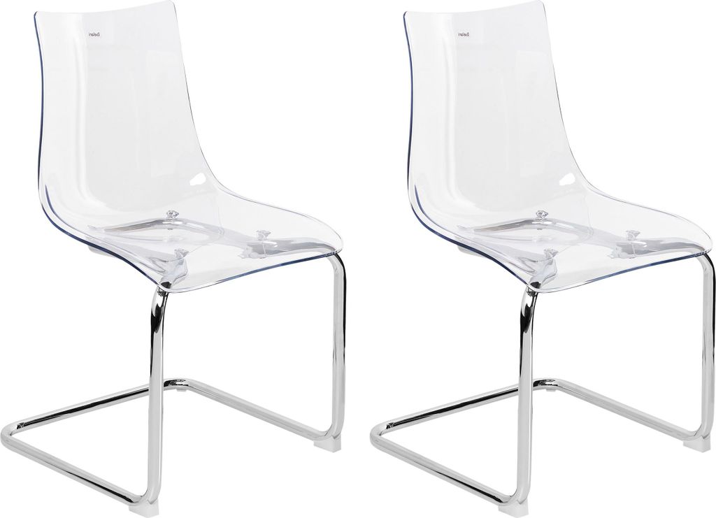 BELIANI Esszimmerstuhl 2er Set Transparent aus Kunststoff Produktbild 
