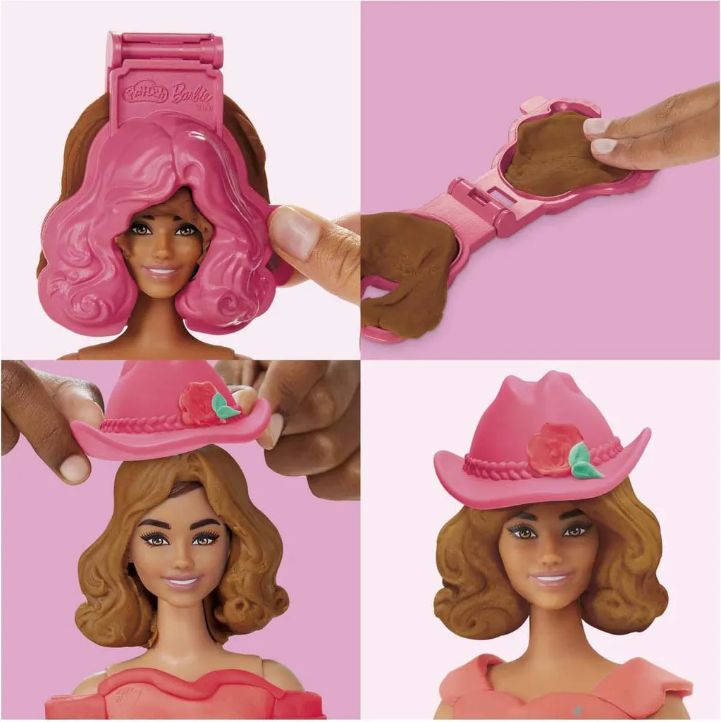 Jeu de moulage coiffure Barbie fleurs et franges rose Hasbro
