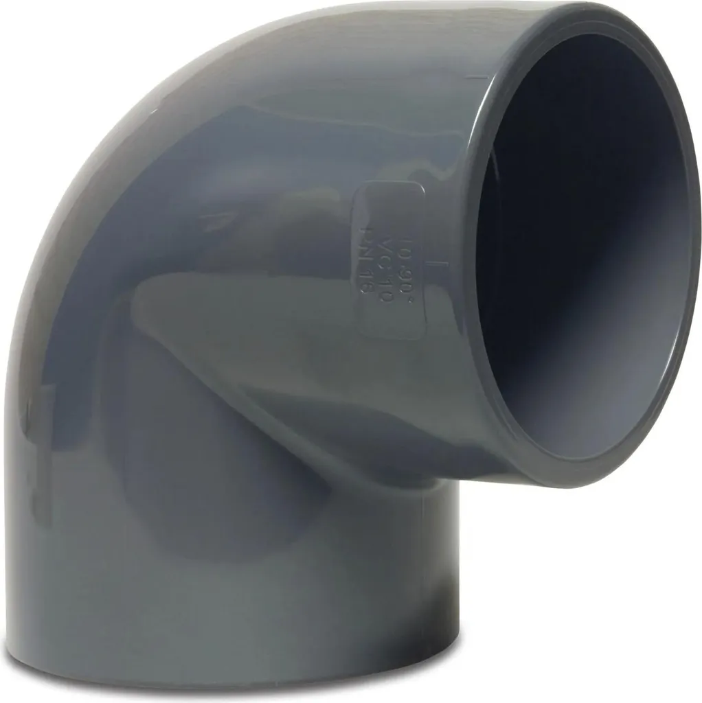 Coude 90 mm PVC 90° pour réseaux d'assainissement et descente de gouttière