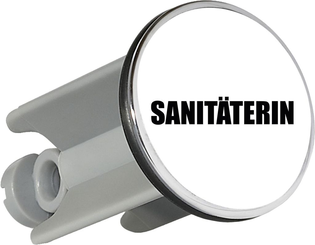 Huuraa Waschbeckenstöpsel Sanitäterin Schriftzug 4cm höhenverstellbar Abflussstopfen Geschenkidee