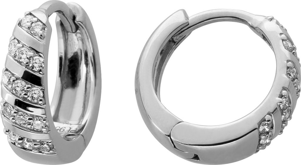 Brillant Creolen 14mm Platin 950 Natur Diamanten 0.25ct