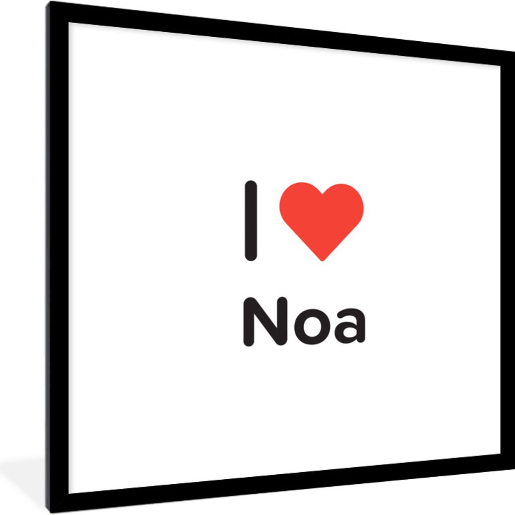 MuchoWow Gerahmtes Poster Ich liebe - Noa - Mädchen 40x40 cm - Poster mit Schwarzem Bilderrahmen Wandposter Rahmen Foto Bilder - Poster - Plakat...