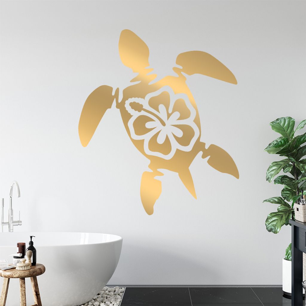 Hawai Schildgröte Wandtattoo in 6 Größen - Wandaufkleber Wall Sticker - Dekoration, Küche, Wohnzimmer, Schlafzimmer, Badezimmer