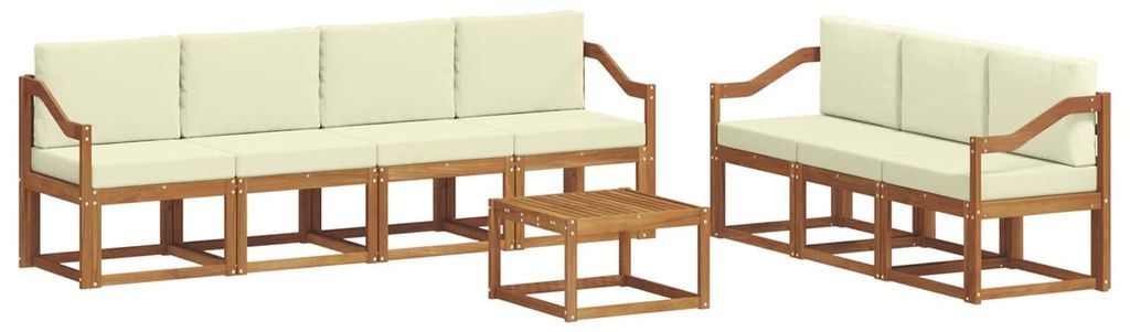 vidaXL Outdoor-Sofagarnitur mit Kissen 8 pcs Natur und Creme