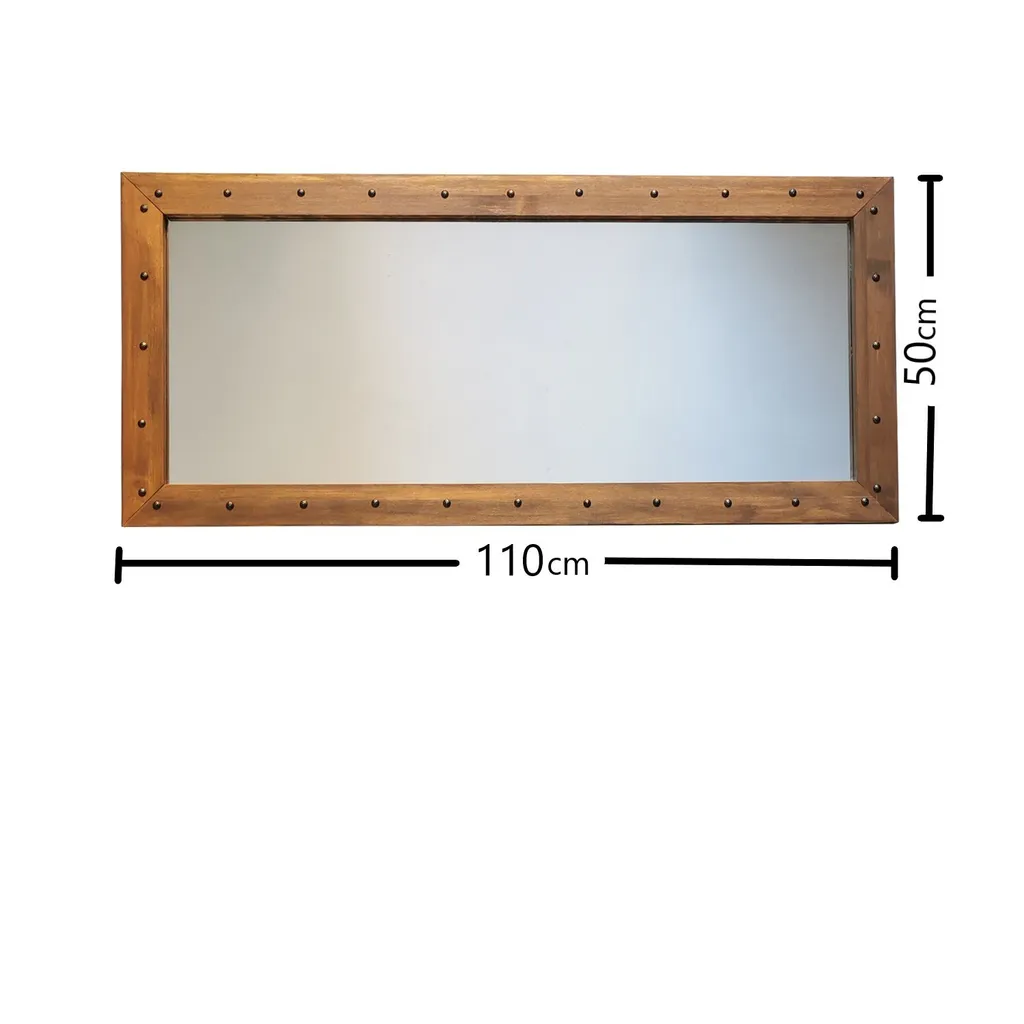 Grand miroir décoratif vertical rectangulaire bois noyer 50x110cm Skye - 7
