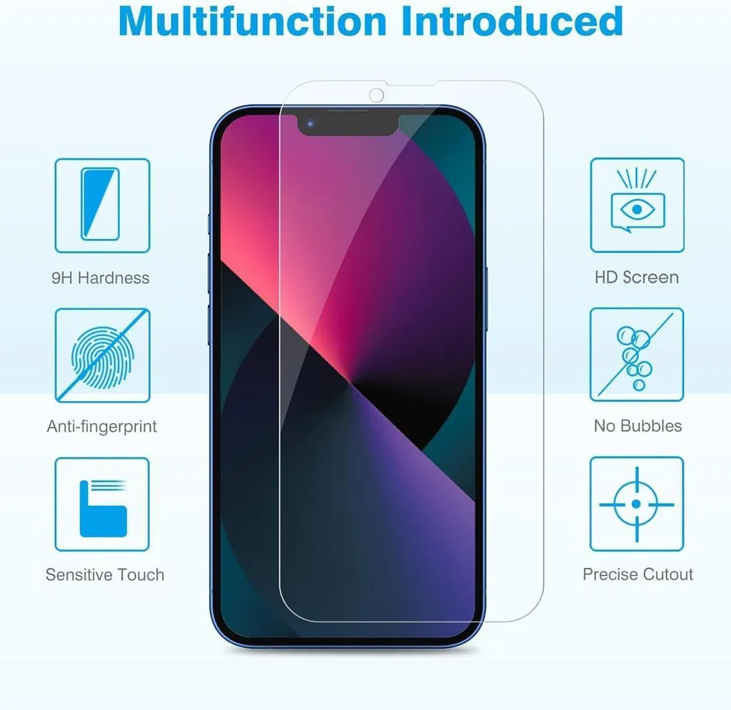 OMOTON 2+2 Pezzi iPhone 13: Vetro Schermo e Protezione Camera - 6