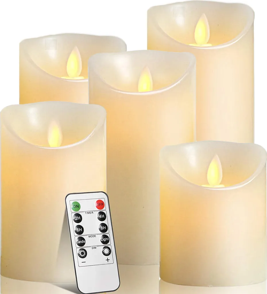 Set Relax 5 Candele LED Bianco Caldo | Meditazione e Yoga