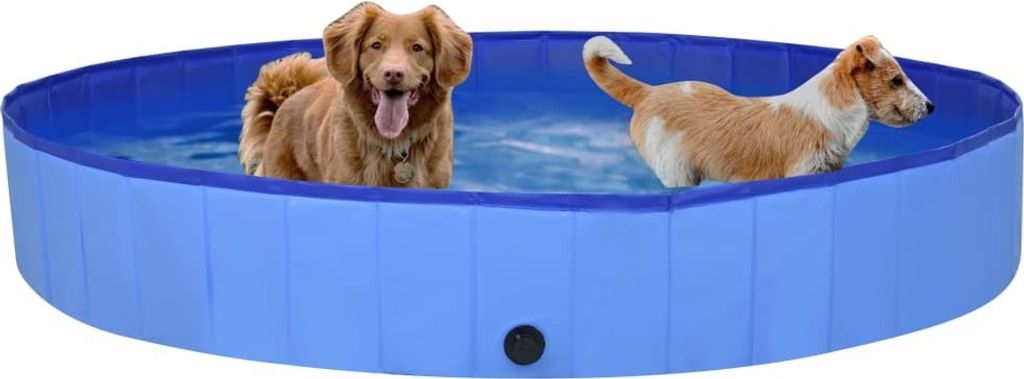 vidaXL Piscina per cani pieghevole blu 200x30 cm PVC Immagine del prodotto 