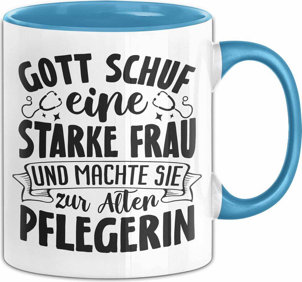Altenpflegerin Tasse Geschenk Gott Schuf Eina Starke Frau Produktbild 