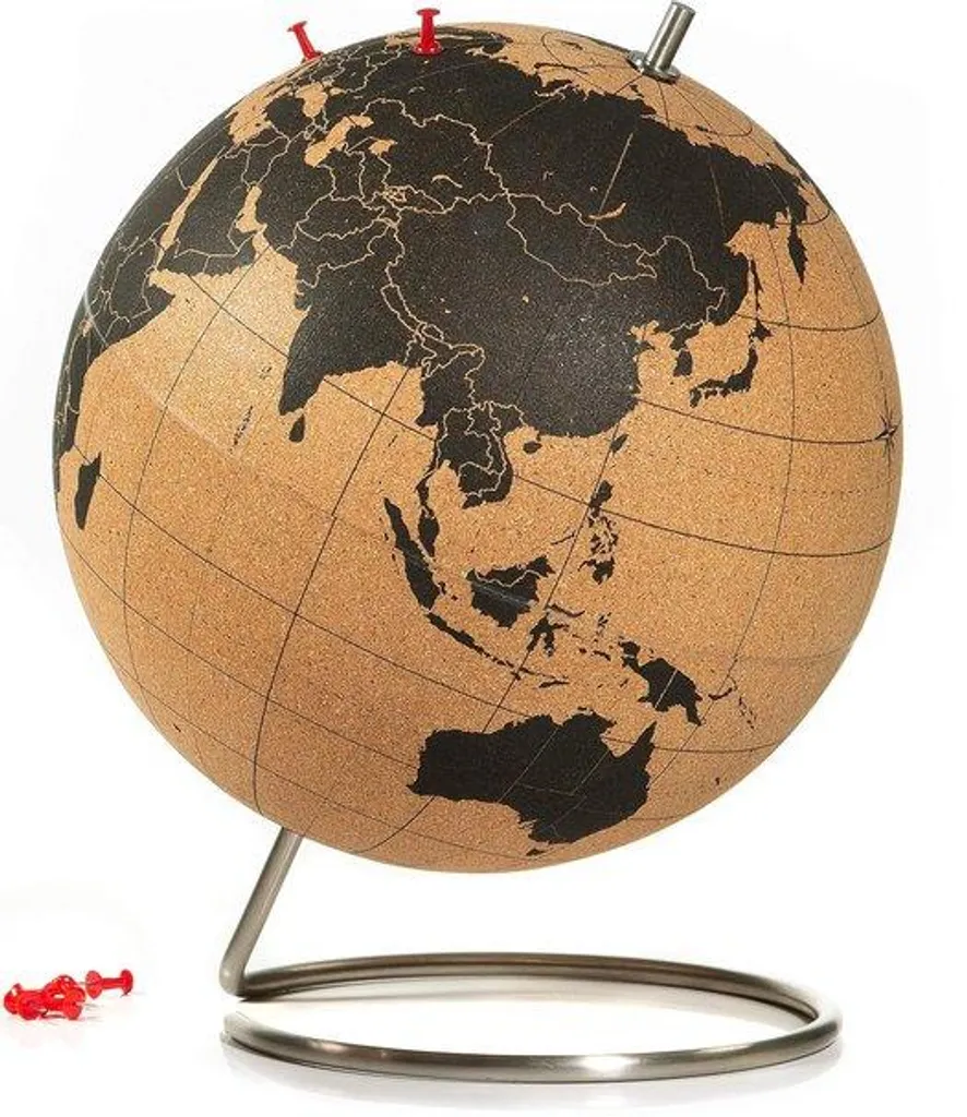 Mappemonde en liège rotative 30 cm - Objet de décoration et éducation