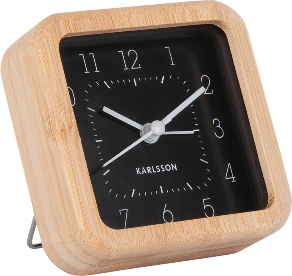 Réveil de bureau en bambou NEAT 9 cm - Horloge silencieuse déco Zen