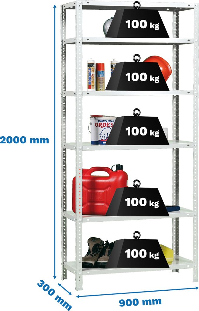 Metallregal COMFORT 6/300 BRANCA