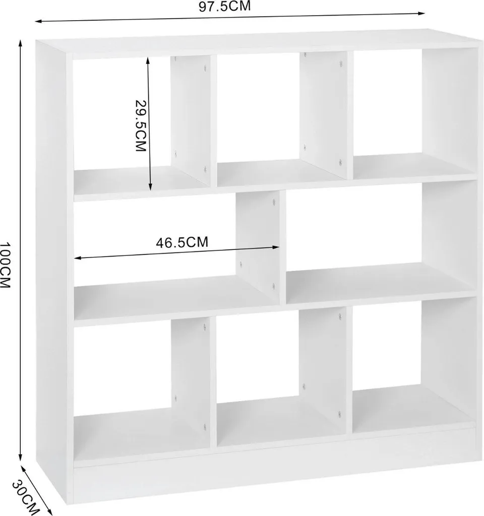 Optimisez votre rangement avec la bibliothèque Malda 8 cases Blanc en E1