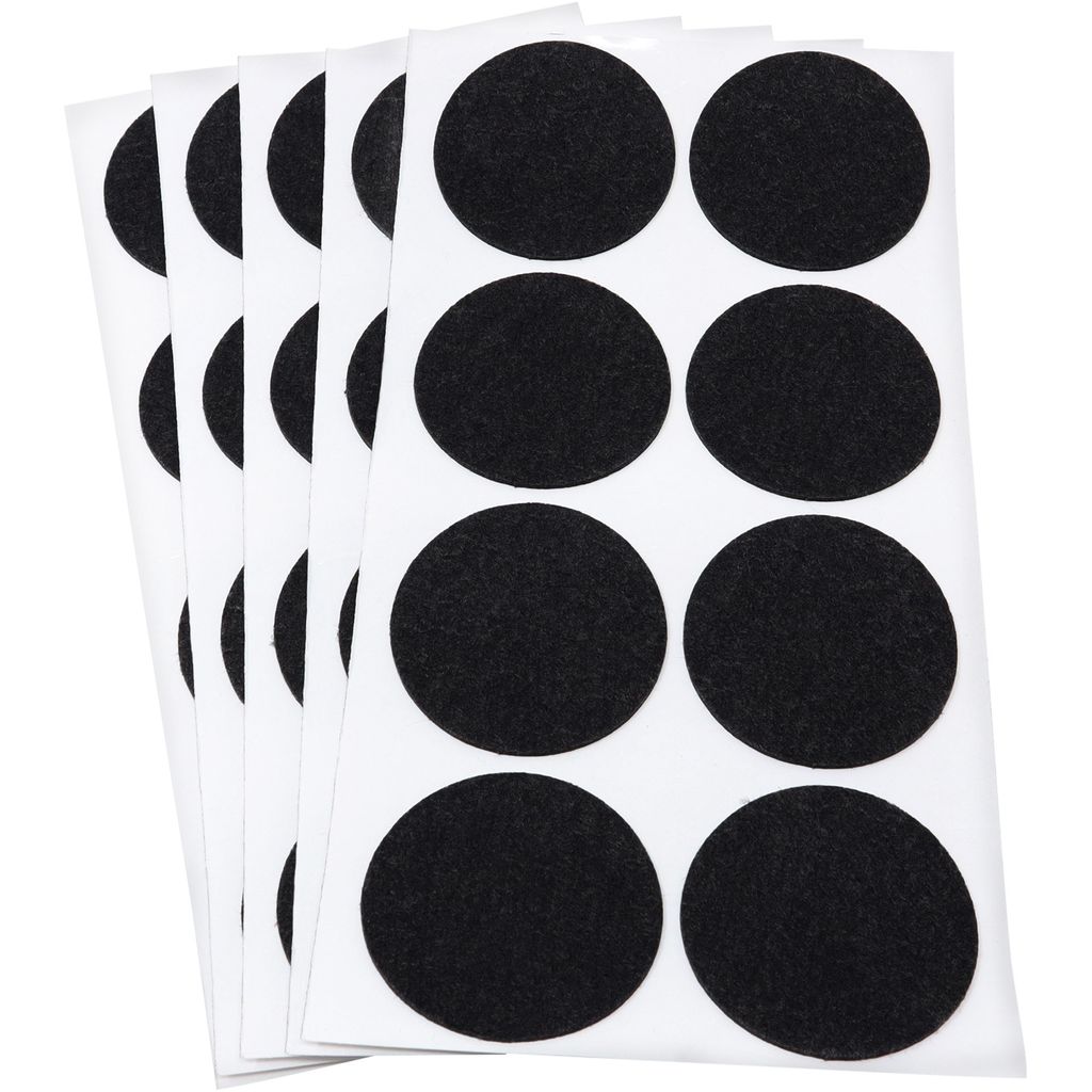 Adsamm | 40 x Filzgleiter | Ø 50 mm | Schwarz | rund | 1.5 mm dünne selbstklebende Filz-Möbelgleiter in
