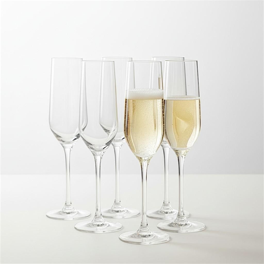 Rona Image Champagnerglas Sektgläser Champagnergläser Prosecco Glas 220ml 6 Gläser