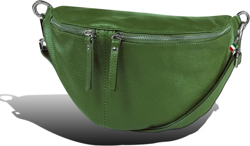 Cintura Borsa Verde Firenze in Pelle Vera - Tracolla Artigianale D2OTF820G