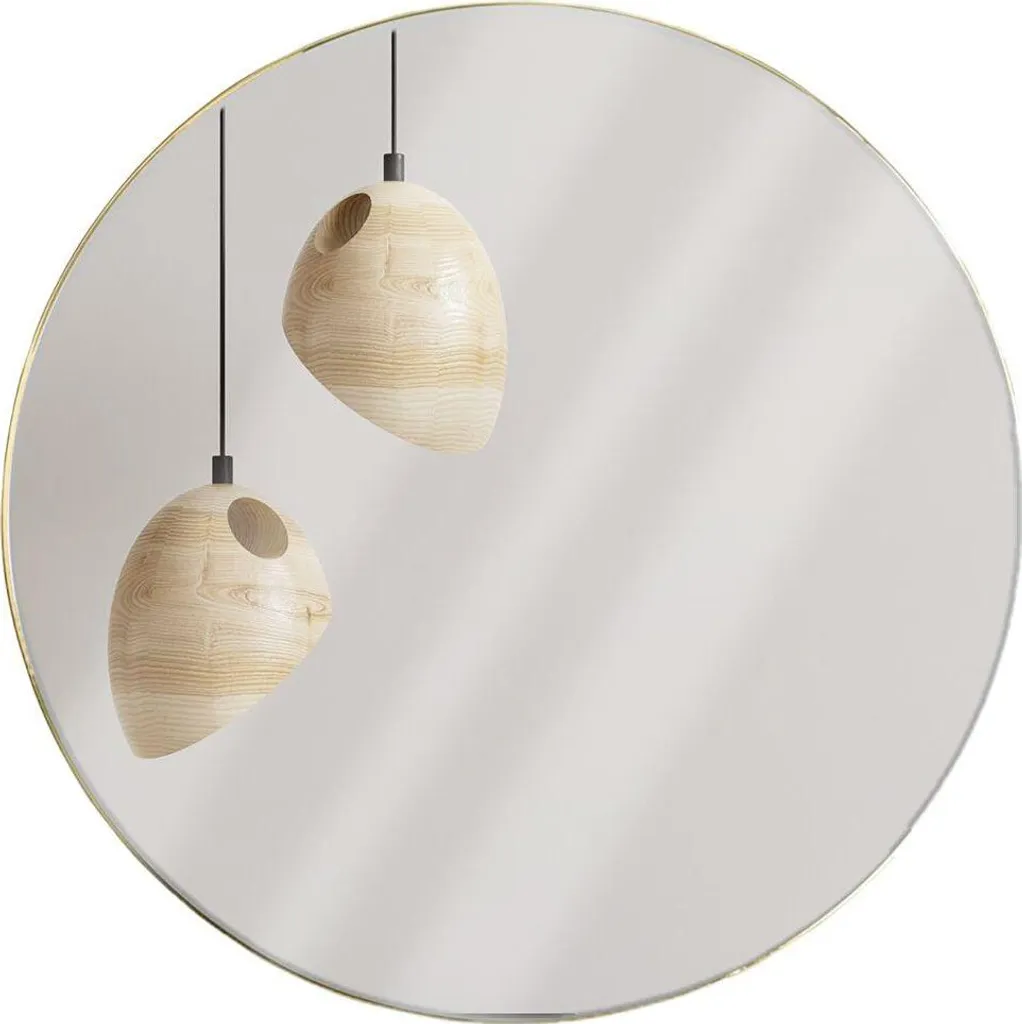 Miroir mural rond Vilde 55 cm avec cadre en métal doré pour la maison