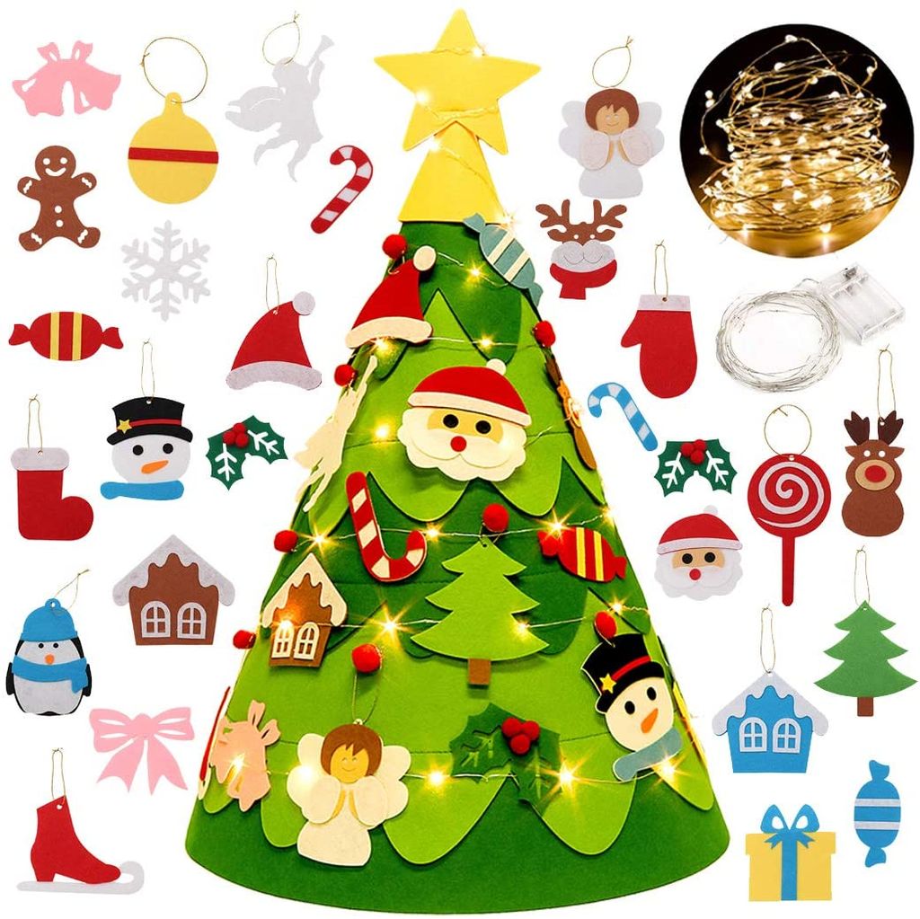 DIY Filz Weihnachtsbaum Dekoration Weihnachtsbaum für Kinder Geschenk 