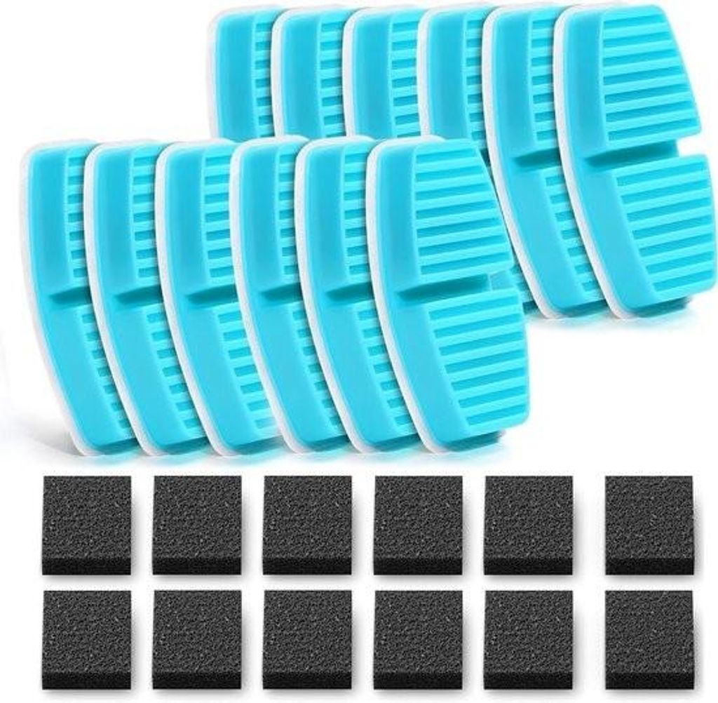 24 Filter für Katzenbrunnen – Kabellos – 12 Filter + 12 Schwämme für Wasserspender – Filtert Haare (Schwämme) – Dreifache Filtration (F...