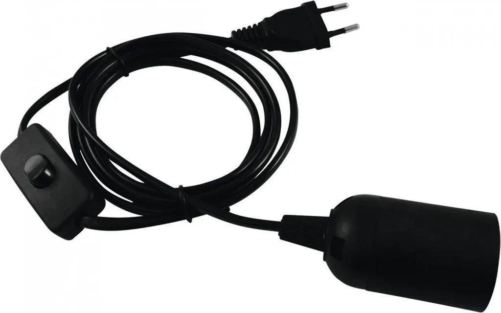 Douille E27 Noire avec Interrupteur et Câble Secteur EUROLITE E-27