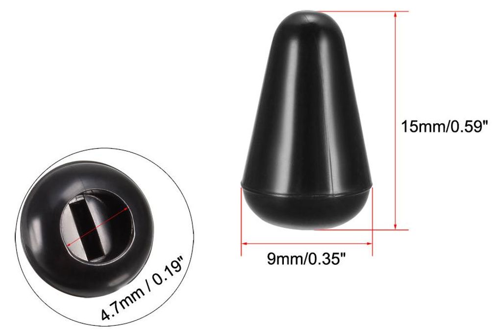 5 Stš¹cke M3.7 Kunststoff 5 Wege Kippschalter Knopf Spitzenkappe fš¹r E-gitarre Teile Zubeh?r Schalter Kappe Schwarz