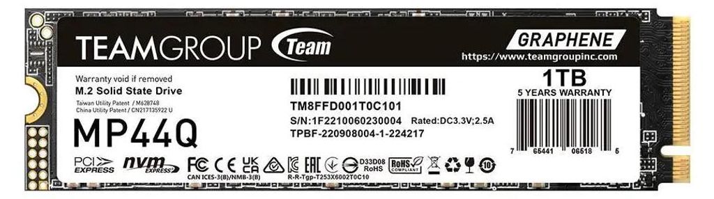 Team Group 1TB M.2 SSD MP44Q Hochleistungsfestplatte fr PC und Laptops
