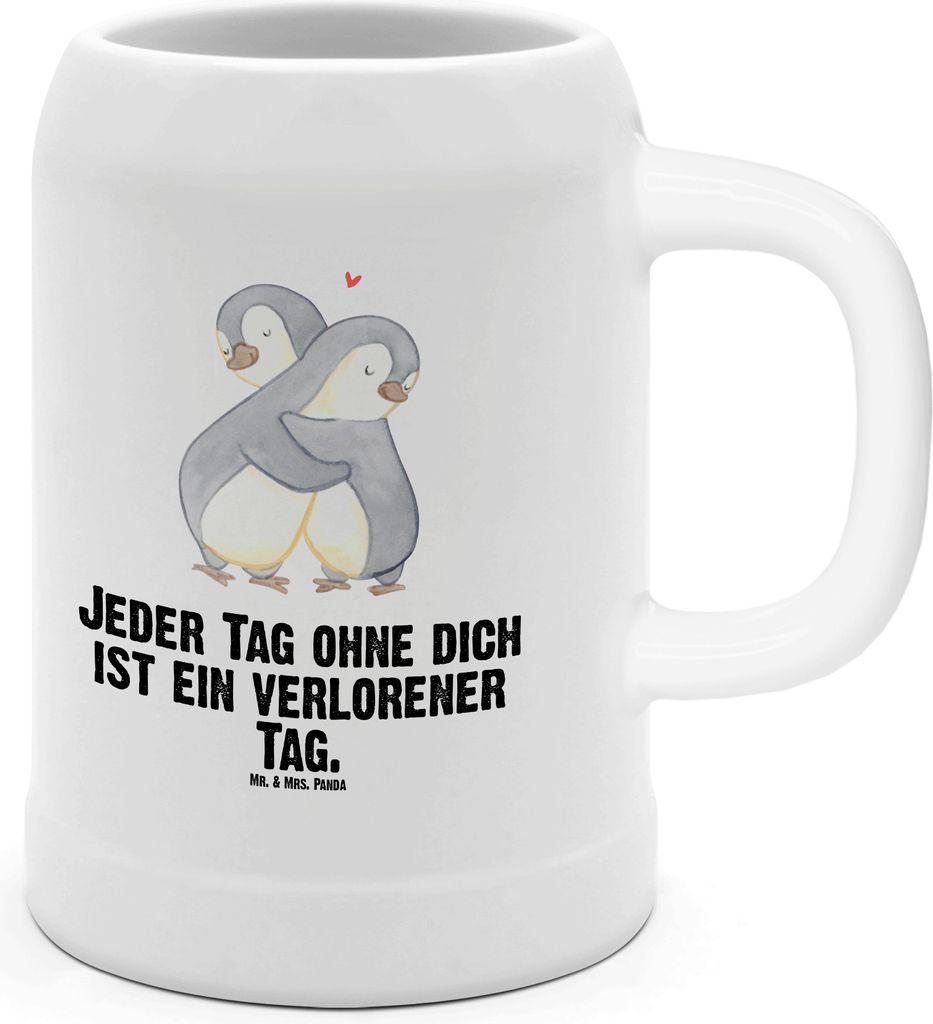 Mr. & Mrs. Panda Krug Pinguine Kuscheln - Weiß - Geschenk, für Freundin, Bierhumpen, Hochzeitstag, Valentinstag, Frauen, Freund, Humpen, Liebe, K...