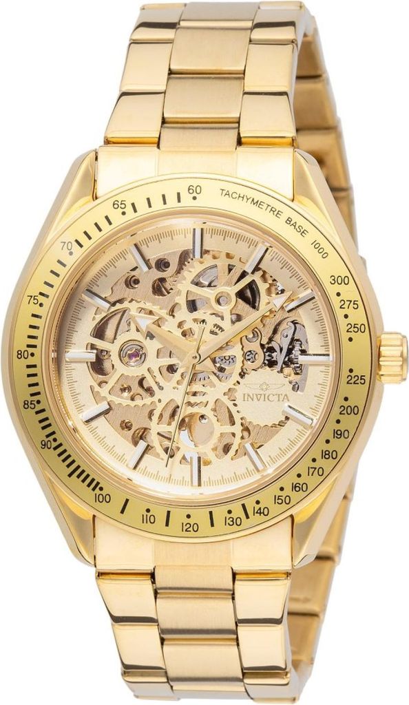 Invicta Objet D Art 49501 Herren uhr - Wasserdicht - Analog - Automatikuhr - Edelstahl mit goldenen zifferblat - 47mm