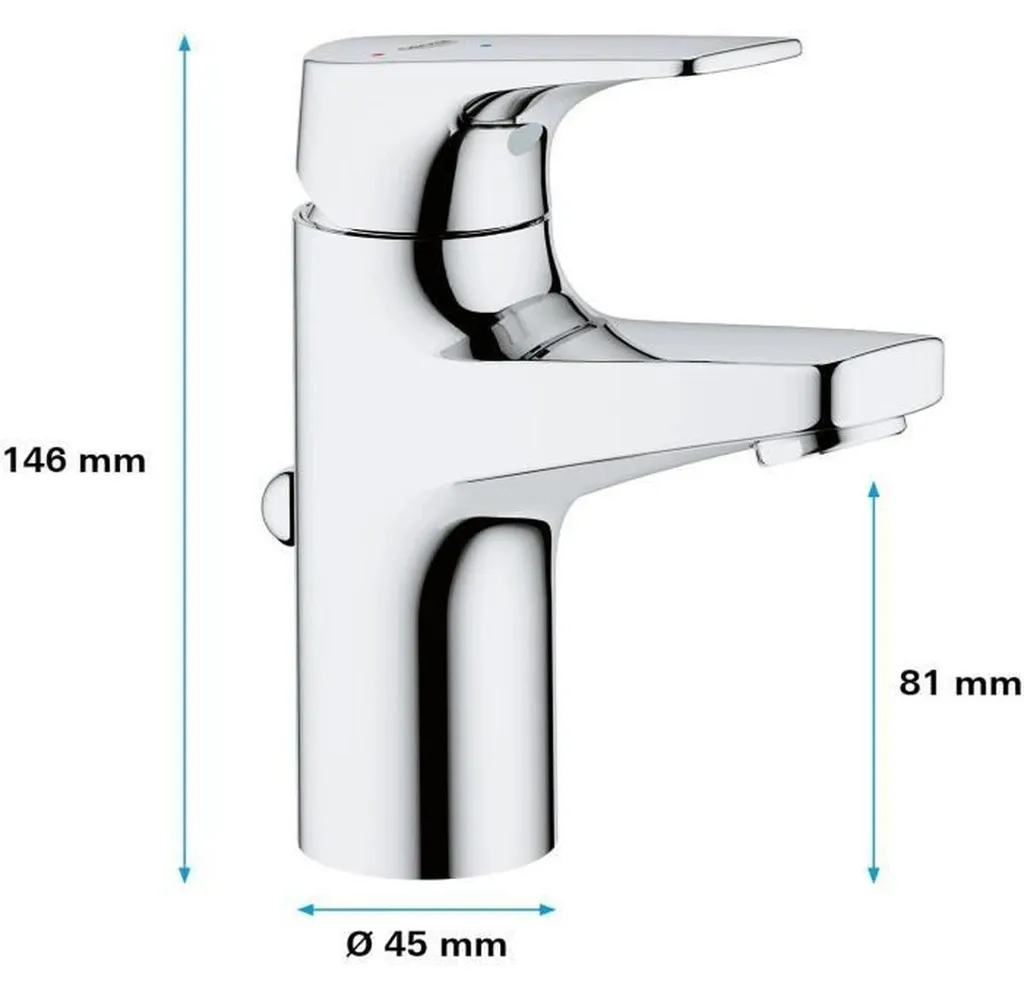Robinet de lavabo mitigeur sanitaire chromé avec commande monomanette 1/2" - 4