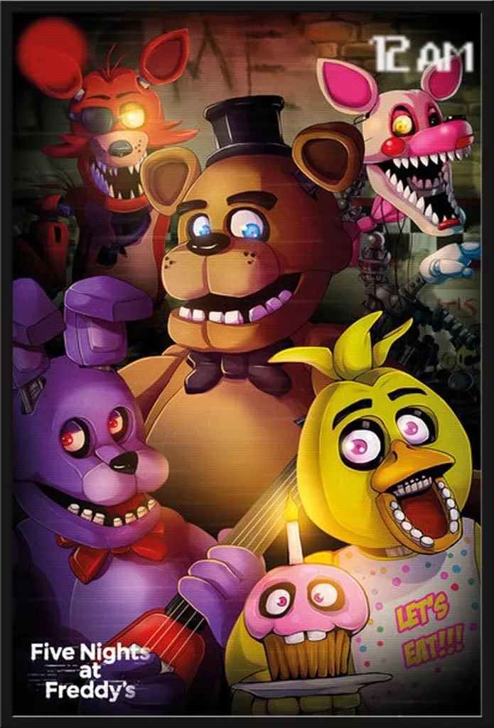 Affiche Gaming Prête à Suspendre FNAF Poster Encadré 61x91