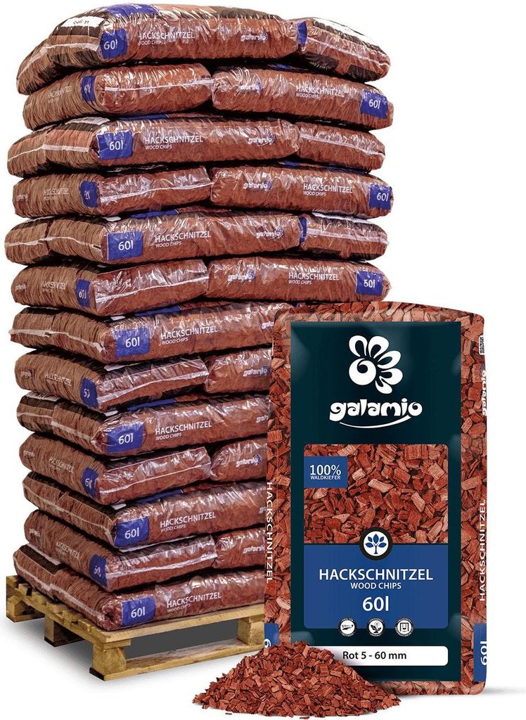 Galamio Holzhackschnitzel Rot 60l x 39 Sack 2340l Palette Produktbild 