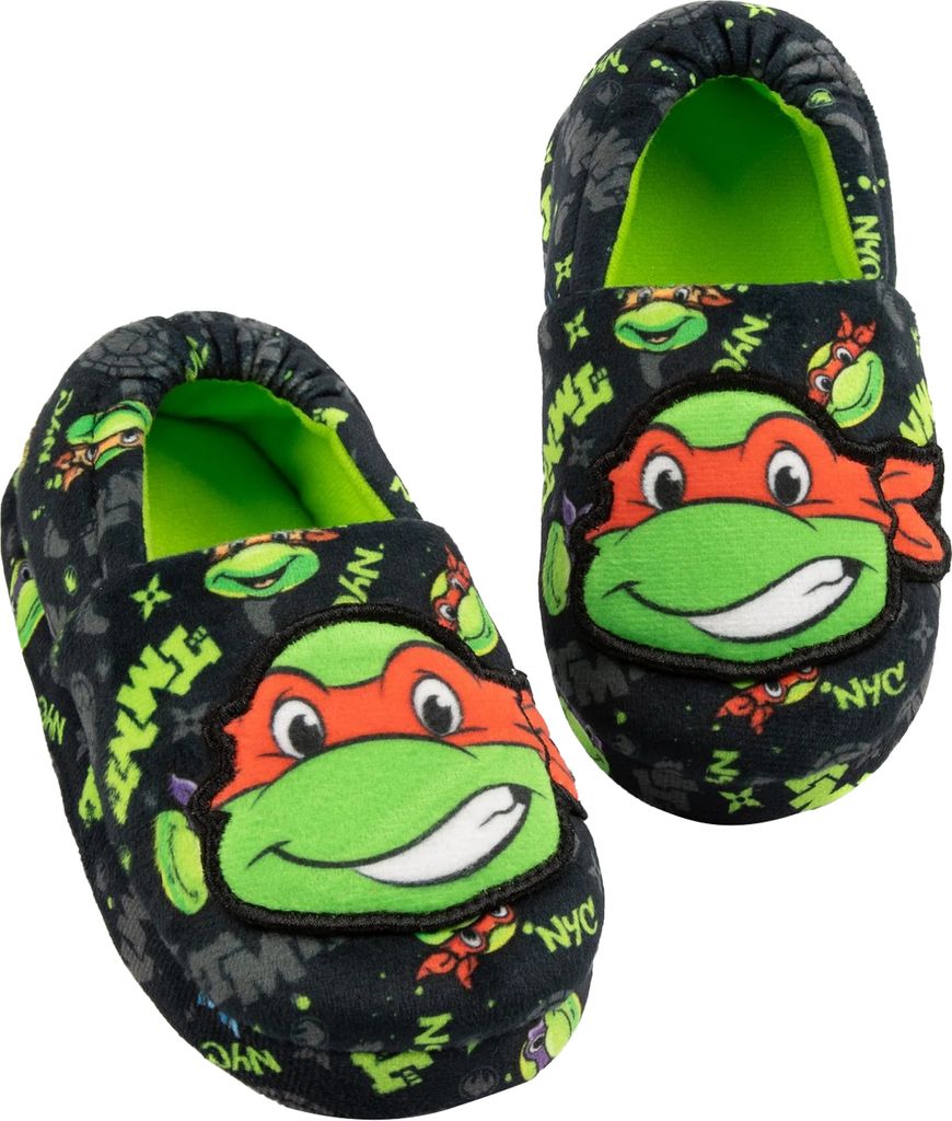 Teenage Mutant Ninja Turtles - Kinder Hausschuhe NS7118 (31 EU) (Schwarz/Grün)