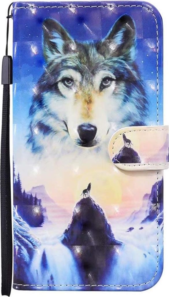 Hülle für Samsung Galaxy A72 (5G), mit einer Klappe mit Muster verschlossen, gehärtetes Glas