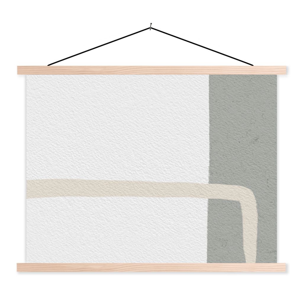 MuchoWow Textilposter Abstrakt - Minimalismus - Design 60x45 cm mit holzfarbenen Rahmen - Bild