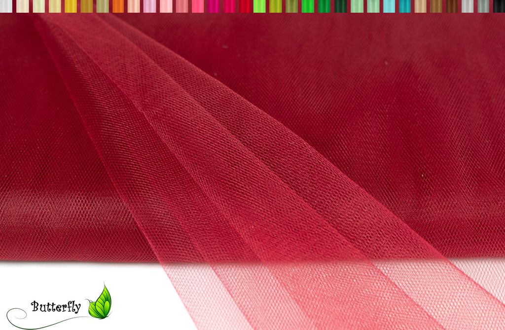 TÜLL Stoff 10m x 150cm, Farbauswahl:weinrot / bordeaux 270 Produktbild 