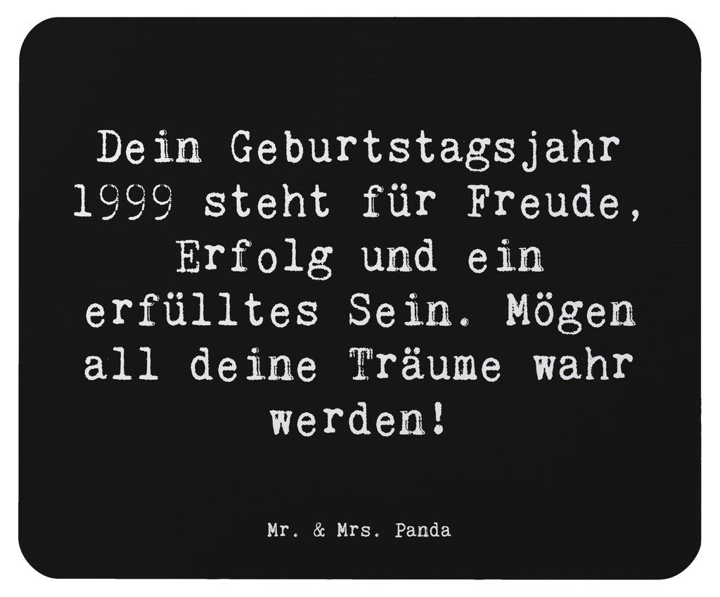 Mr. & Mrs. Panda Mauspad Spruch 1999 Geburtstag - Schwarz - Produktbild 