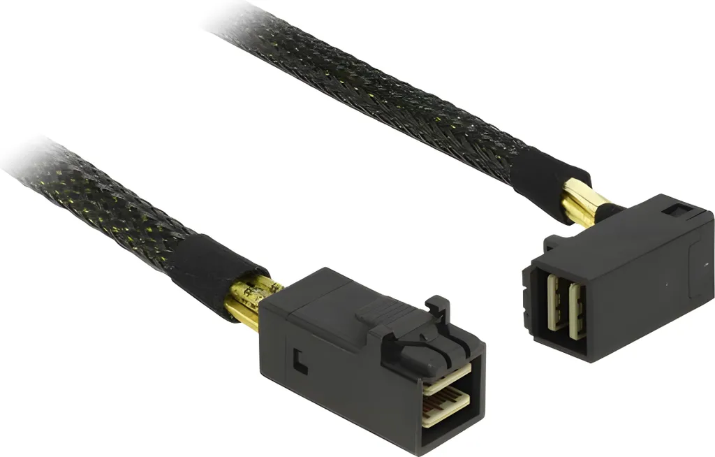 Câble Mini SAS HD 12 Gb/s SFF-8643 de 50cm Connecteur Angle 90°