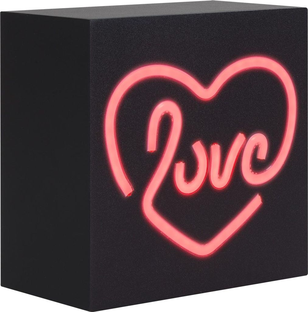 Color Block, 15W Leuchtender Bluetooth-Lautsprecher Neon S Love ColorLight, Schwarz