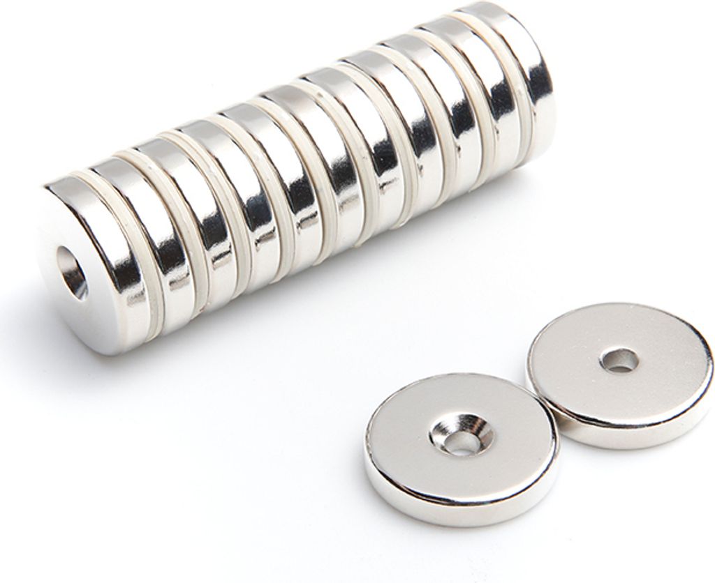 Neodym Magnete Ringmagnete 25x(7,5x4,5)x5 mm N38 1 Stück für Schrauben, Extrem stark, Magnettafeln, Kühlschränke, Whiteboards, DIY