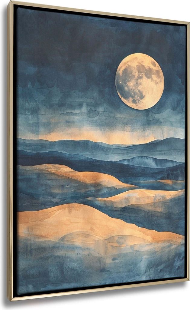 Modernes Leinwandbild fürs Wohnzimmer – Wandbild mit dekorativem Rahmen