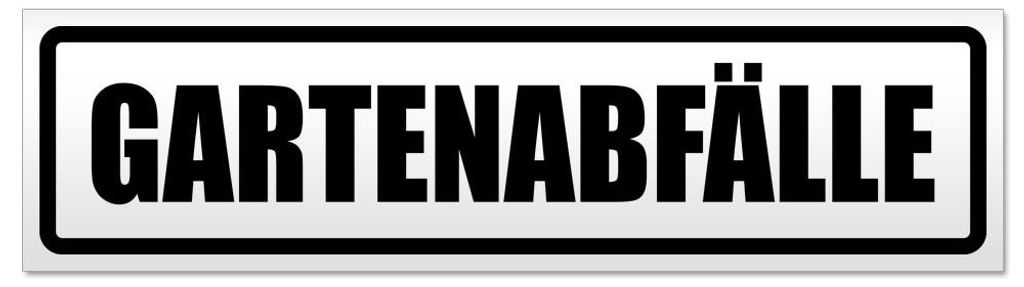 Kiwistar - Autoaufkleber - Schwarz - 30 x 8 cm - Gartenabfälle - Hinweis Aufkleber Sticker für Auto, Kfz, Fahrrad, PKW, LKW